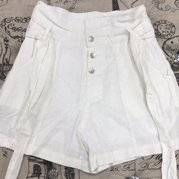 Habitual Girl's Belted High-Waist Linen-Blend Shorts - Picture 4 of 7